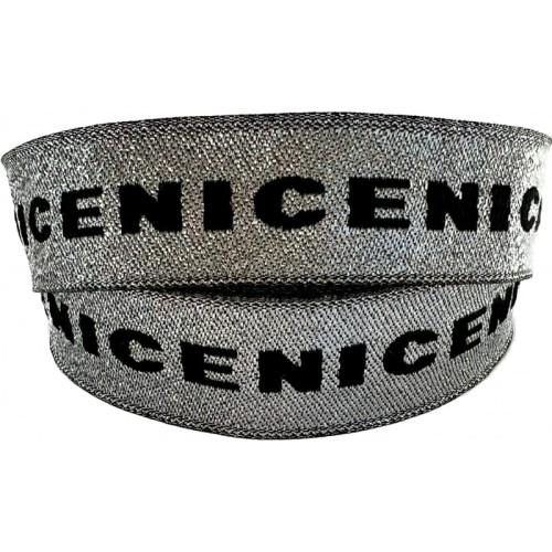 Taśma żakardowa - nice - srebrna - 2 cm