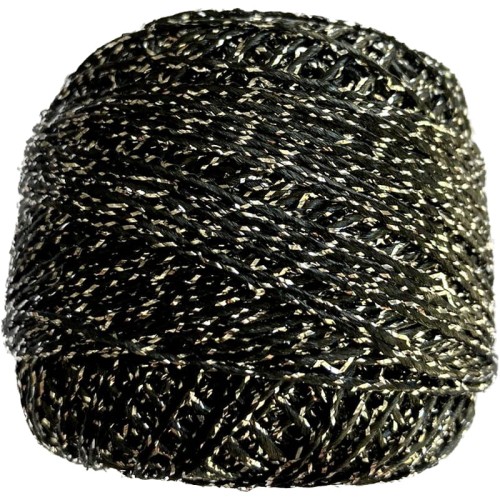 Kordonek, sznurek - 20 gram/70mb - czarny + srebro 58 - 1mm