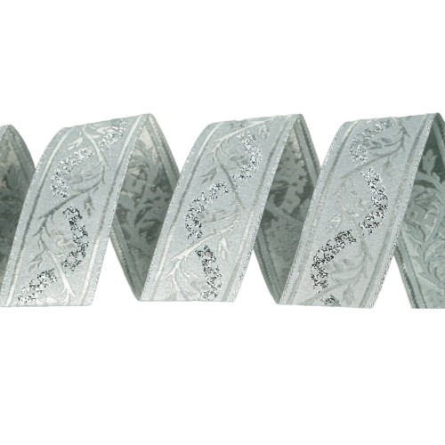 Taśma żakardowa - 35094 - metalizowana srebrna - 3,5cm