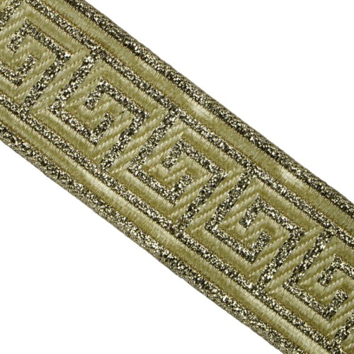 Taśma żakardowa - 35062 - metalizowana złota - 3,5cm