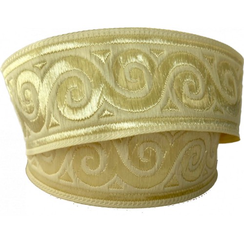 Taśma żakardowa - 35061 – beżowa - 3,5cm