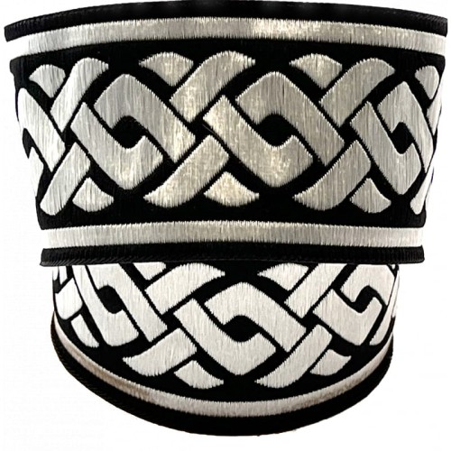 Taśma żakardowa - 50069 - czarno srebrna - 5 cm