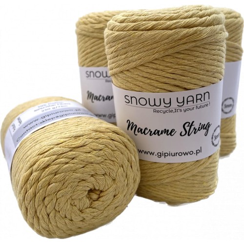 Sznurek bawełniany do makramy MACRAME STRING - żółty 506 - 3mm - 75m