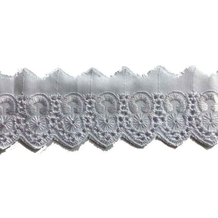 Promocja-Końcówka- 0,7mb-Haft na batyście - 06 - biały - 5cm