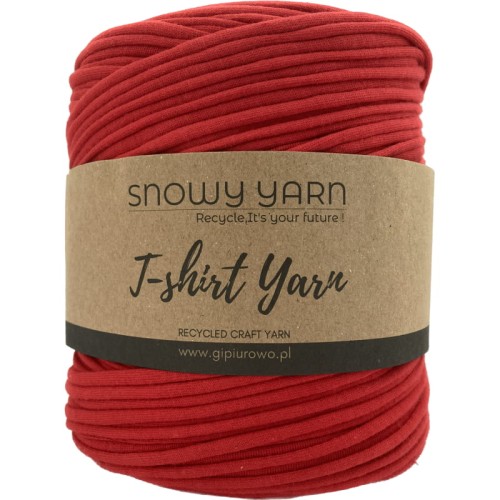 T-Shirt Yarn - przędza makaronowa, włóczka spaghetti - czerwona - 120 m