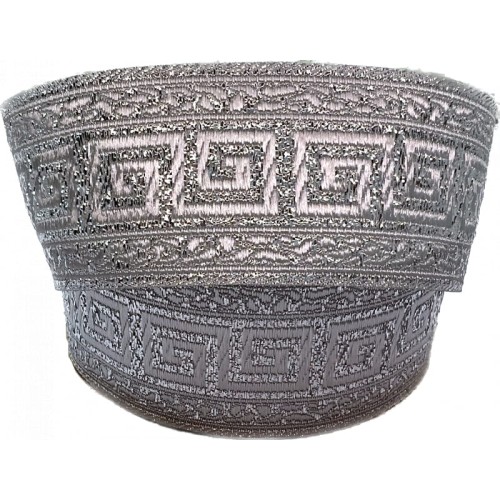 Taśma żakardowa - 35060 - metalizowana srebrna - 3,5cm