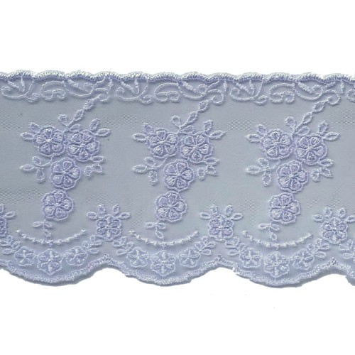 Koronka na tiulu - 5164 - biała - 9,5cm