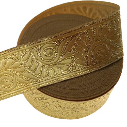 Taśma żakardowa - 35064 – metalizowana złota - 3,5cm