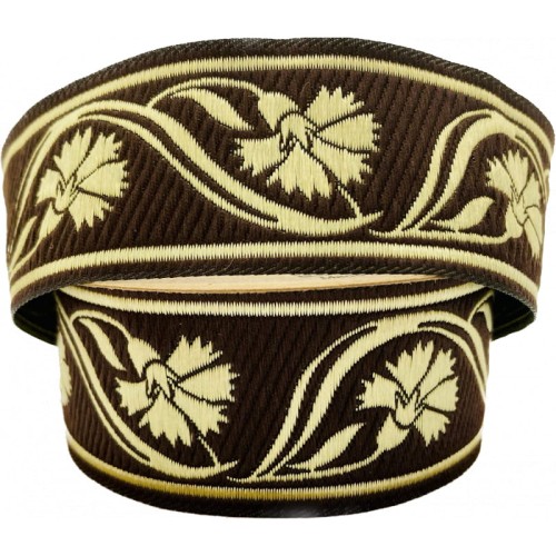 Taśma żakardowa - 35070 - brązowo złota - 3,5cm