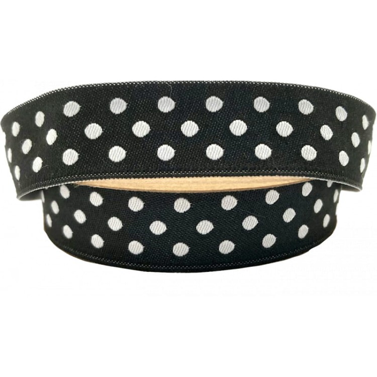 Taśma żakardowa - 20750 - czarna - 2 cm