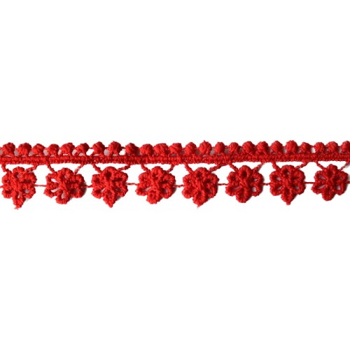 Koronka gipiurowa kwiatuszki, gipiura - G415 -czerwona - 2 cm