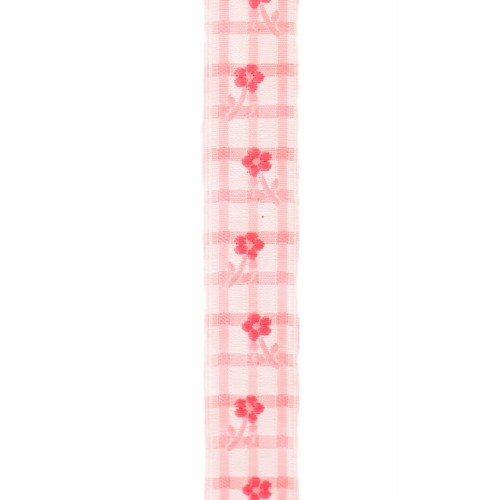 Taśma żakardowa - 20016- różowa - 2 cm