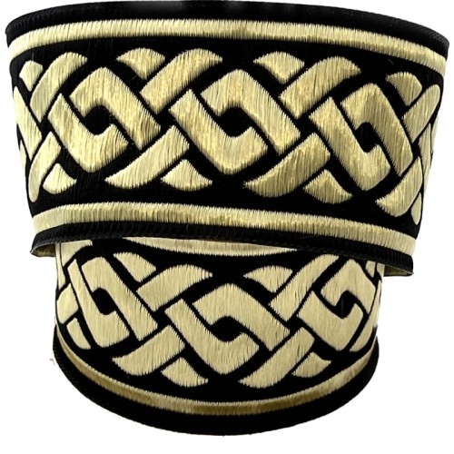 Taśma żakardowa - 50069 - czarno złota - 5 cm