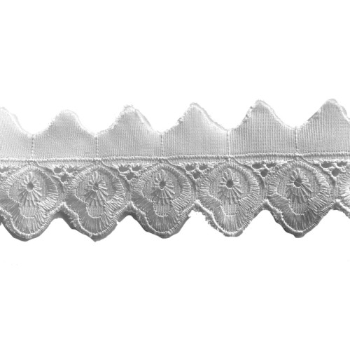 Haft na batyście - 501 - biały - 4cm