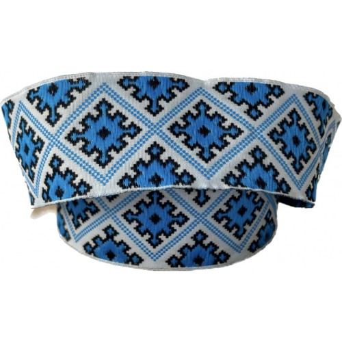 Taśma żakardowa - 35985 - niebieska - 3,5cm