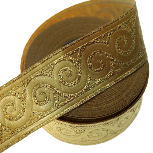 Taśma żakardowa - 35061 - metalizowana złota - 3,5cm