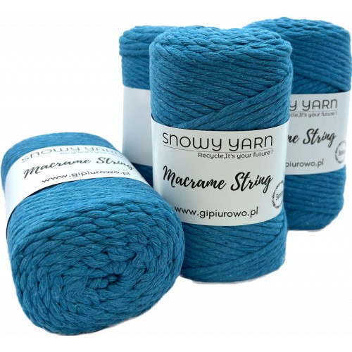 Sznurek bawełniany do makramy MACRAME STRING - niebieski 522 - 3mm - 75m