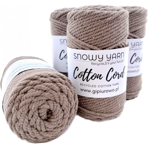 Sznurek bawełniany do makramy 2PLY - Cotton Cord - brązowy 05 - 3mm - 75m