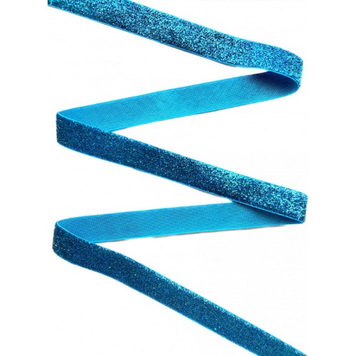 Taśma ozdobna połyskująca z lureksem T-25 - niebieska - 2cm