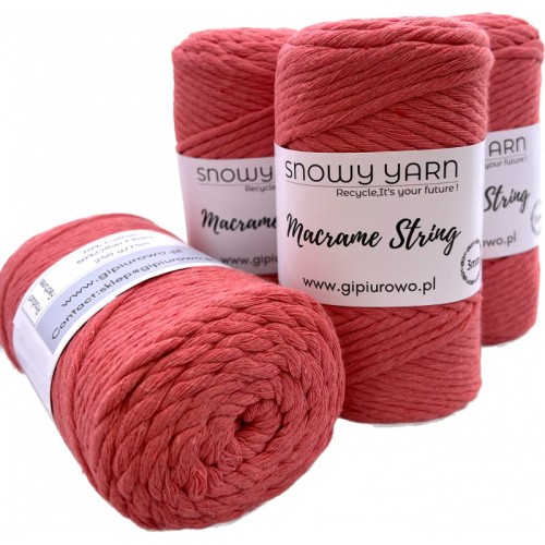 Sznurek bawełniany do makramy MACRAME STRING - różowy 533 - 3mm - 75m