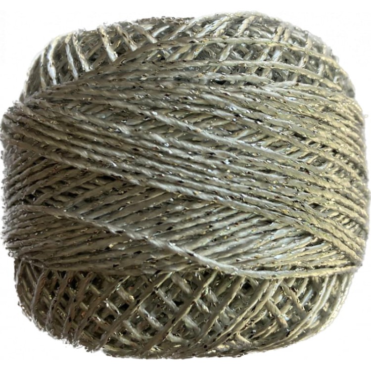 Kordonek, sznurek - 20 gram/70mb - jasny popiel + srebro 32 - 1mm