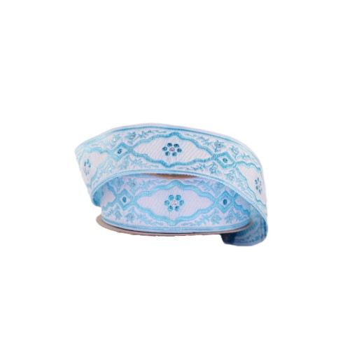 Taśma żakardowa - 35800 - błękitna - 3,5 cm