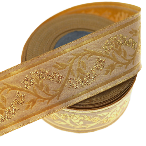 Taśma żakardowa - 35094 - metalizowana złota - 3,5cm