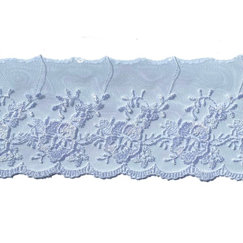 Koronka na tiulu - 0235 - biała - 9cm