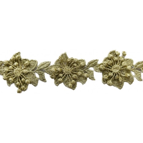 Gipiura 3D aplikacja - SD1625 - beż/złoto - 4,5 cm