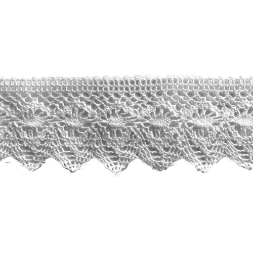 Koronka bawełniana 50 biała, 6,5 cm