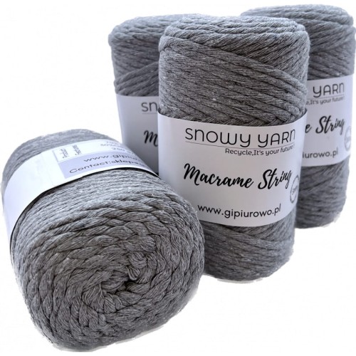 Sznurek bawełniany do makramy MACRAME STRING - szary 516 - 3mm - 75m