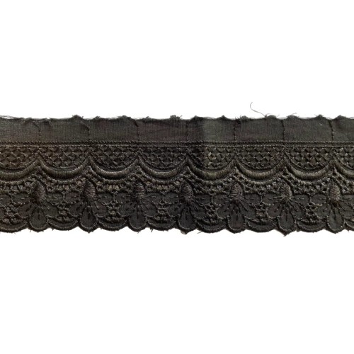 Promocja-Końcówka- 0,60 mb- Haft na batyście - 1480 - czarny - 5,5cm