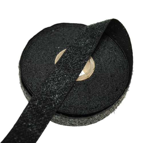 Taśma ozdobna połyskliwa - 20319 v9 - czarny - 2 cm