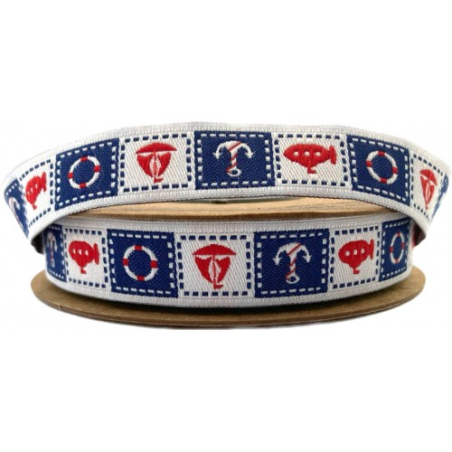 Taśma żakardowa, taśma ozdobna - 15698 - 1,5cm