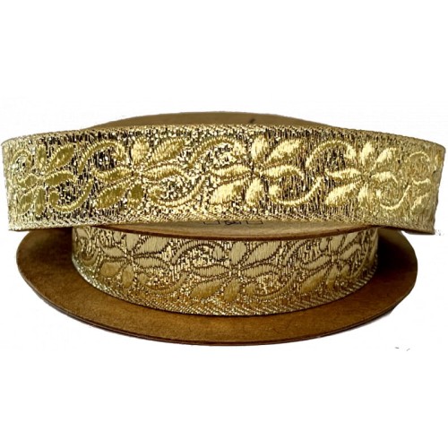 Taśma żakardowa - 16084 - metalizowana złota - 1,5cm