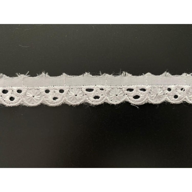 Promocja- Końcówka-1,95mb-Haft na batyście - 1896a - biały - 2cm,