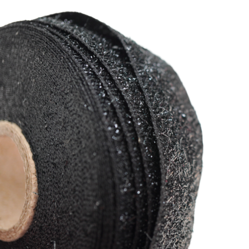 Taśma ozdobna połyskliwa - 20319 v9 - czarny - 2 cm