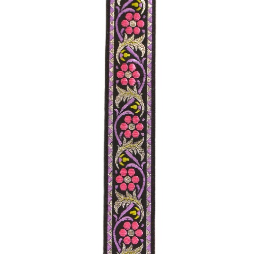 Taśma żakardowa - 22904 v3 - niebiesko różowa - 2,2 cm