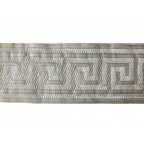 Taśma żakardowa - 100062 – beżowo - srebrna - 10cm