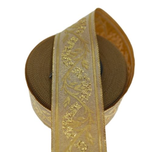 Taśma żakardowa - 35094 - metalizowana złota - 3,5cm