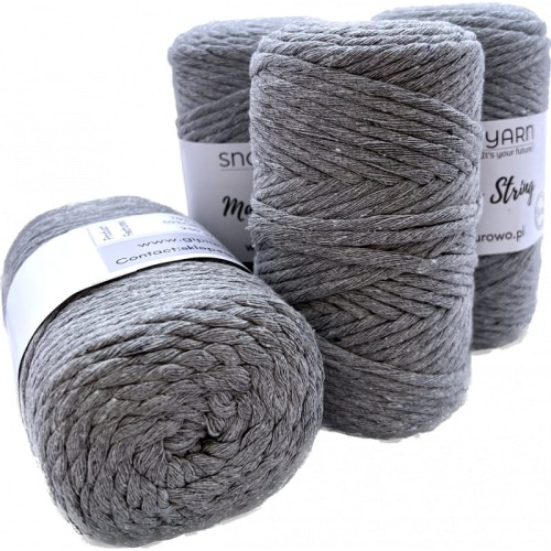 Sznurek bawełniany do makramy MACRAME STRING - szary 516 - 3mm - 75m