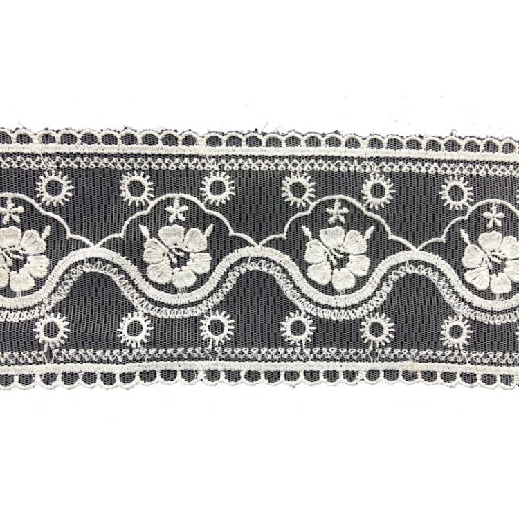 Koronka na tiulu - 3102 - ecru - 8,5cm