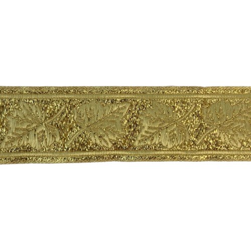 Taśma żakardowa - 35086 - metalizowana złota - 3,5cm