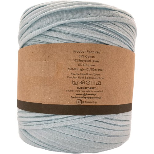 T-Shirt Yarn - przędza makaronowa, włóczka spaghetti - błękitny 1 - 120 m