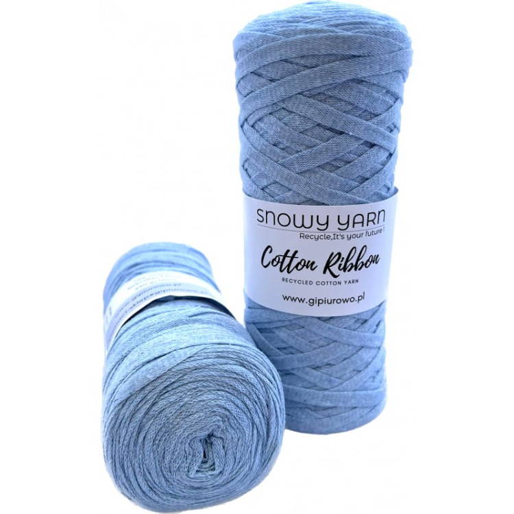 Włóczka tasiemkowa - Cotton Ribbon - błękitna 11 - 120m