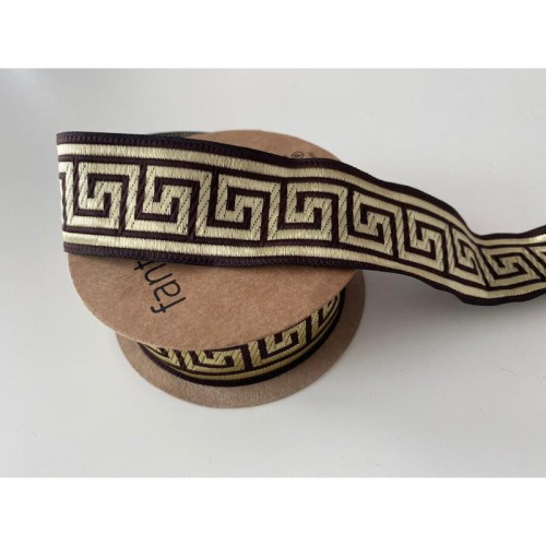 Taśma żakardowa - 35062 - brązowo złota - 3,5cm