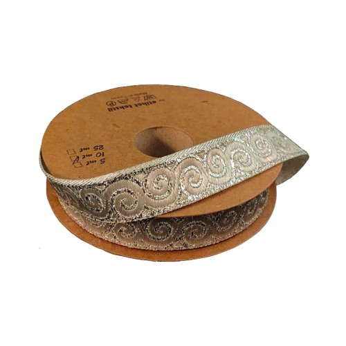 Taśma żakardowa - 16061 - metalizowana srebrna - 1,5cm