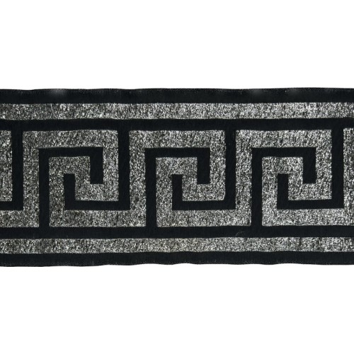 Taśma żakardowa - 100062 - szaro srebrna metalizowana - 10cm