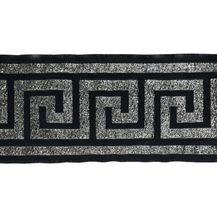 Taśma żakardowa - 100062 - szaro srebrna metalizowana - 10cm