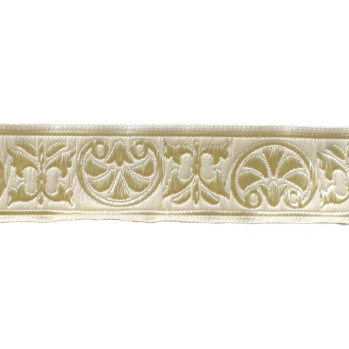 Taśma żakardowa - 35058 - beżowa - 3,5cm